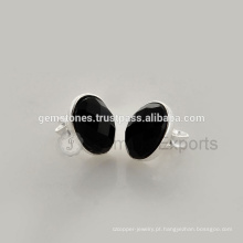 925 Sterling Silver Black Onyx Gemstone Stud Earrings, Natural Gemstone Stud Earrings Jóias Fornecedor